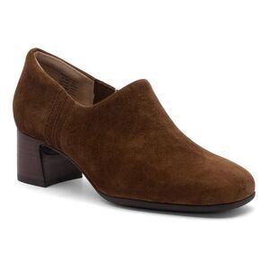 NEW ABEO Womens Size 9 Caramel Suede Avenue Slip On Block Heel Orthotic Footbed